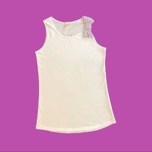 Girls’ Crewcut stripe bow shoulder tank NWT